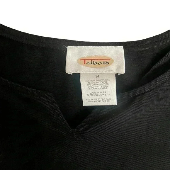 Talbots Black Floral Embroidered Sleeveless Maxi Dress Jumper Women’s size 14 - Picture 6 of 11